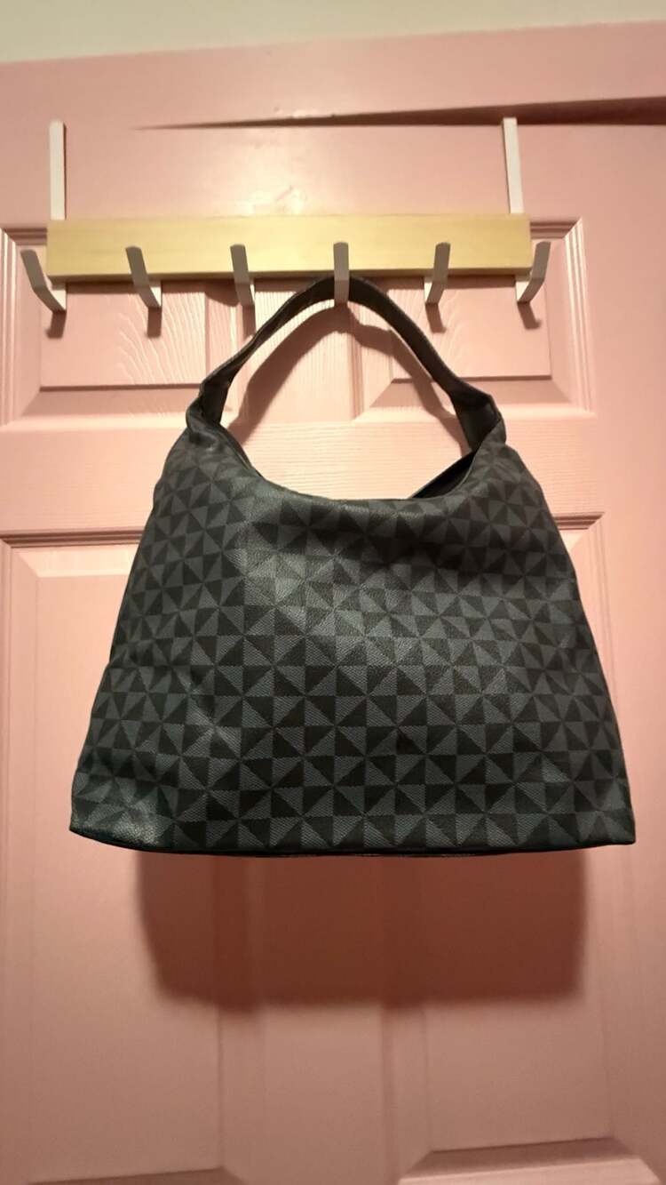 Zenana Geometric Pattern Vegan Leather Hobo Shoulder Bag